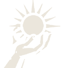 Deliverance emblem: a hand holding up the sun